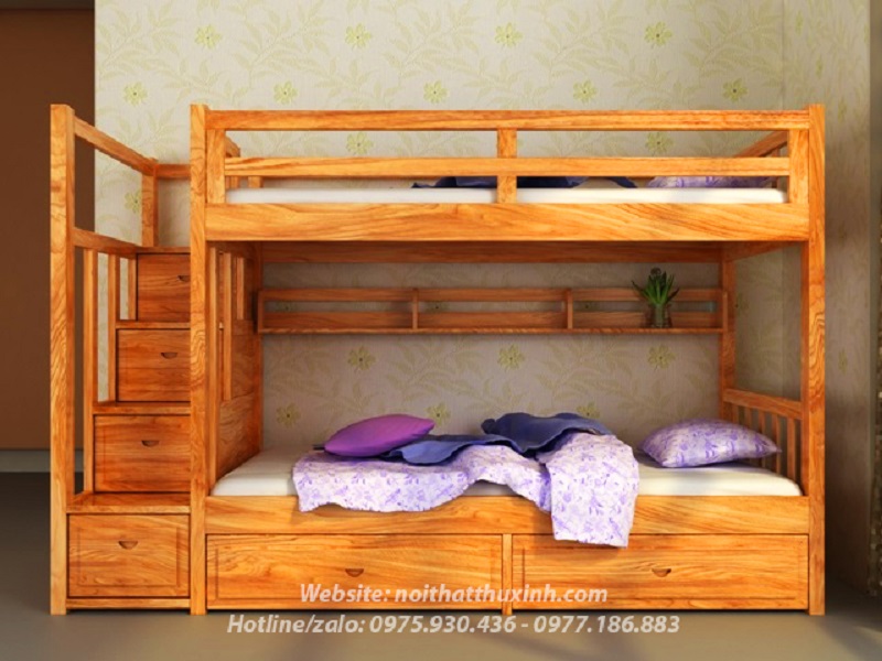 Mẫu giường tầng kết hợp với bàn học